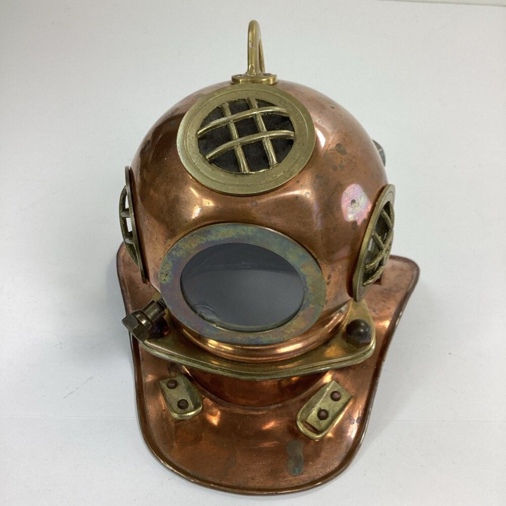 Vintage Copper Brass Diving Helmet Small Replica Deep Sea Scuba Diver Submarine
